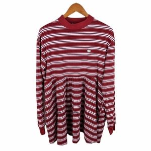 Lazy Oaf Red Pink Stripe BabyDoll Swing Dress "Sally" NO SIZE TAG SEE DESC